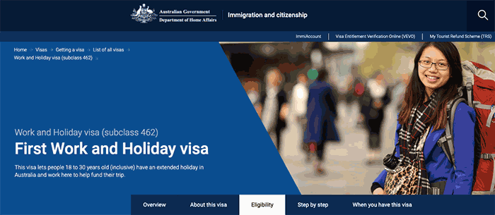 Visa con permiso para trabajar en Australia - Work and Holiday Visa
