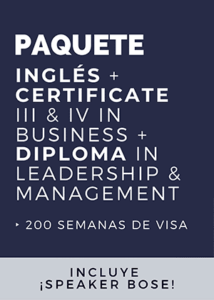 Curso en Paquete: Inglés + Cursos VET (Certificate III y IV + Diploma)