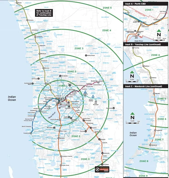 Cuanto vale vivir en Perth Australia Transporte Transperth