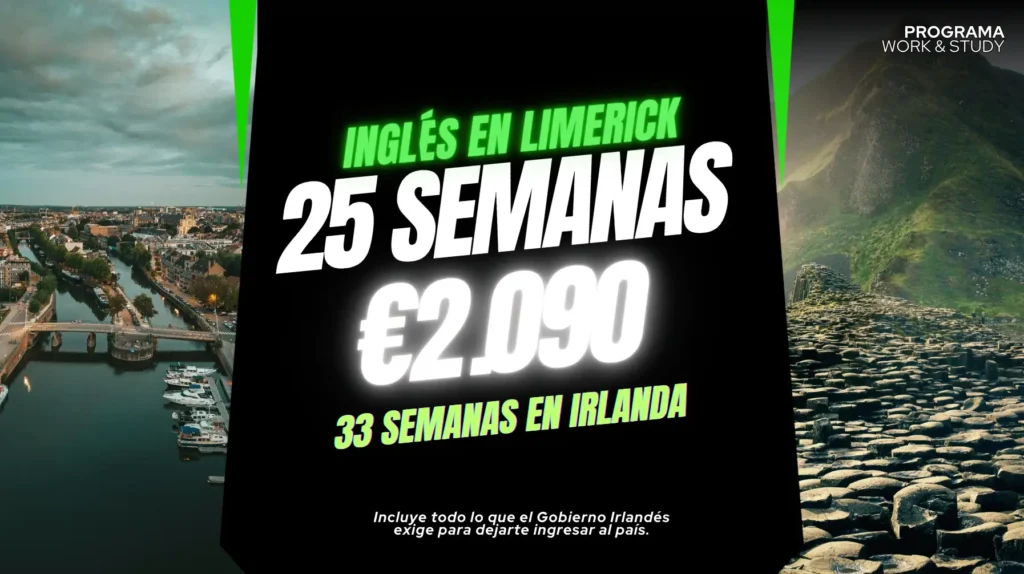 Curso de Ingles en Limerick - 25 semanas - Work & Study