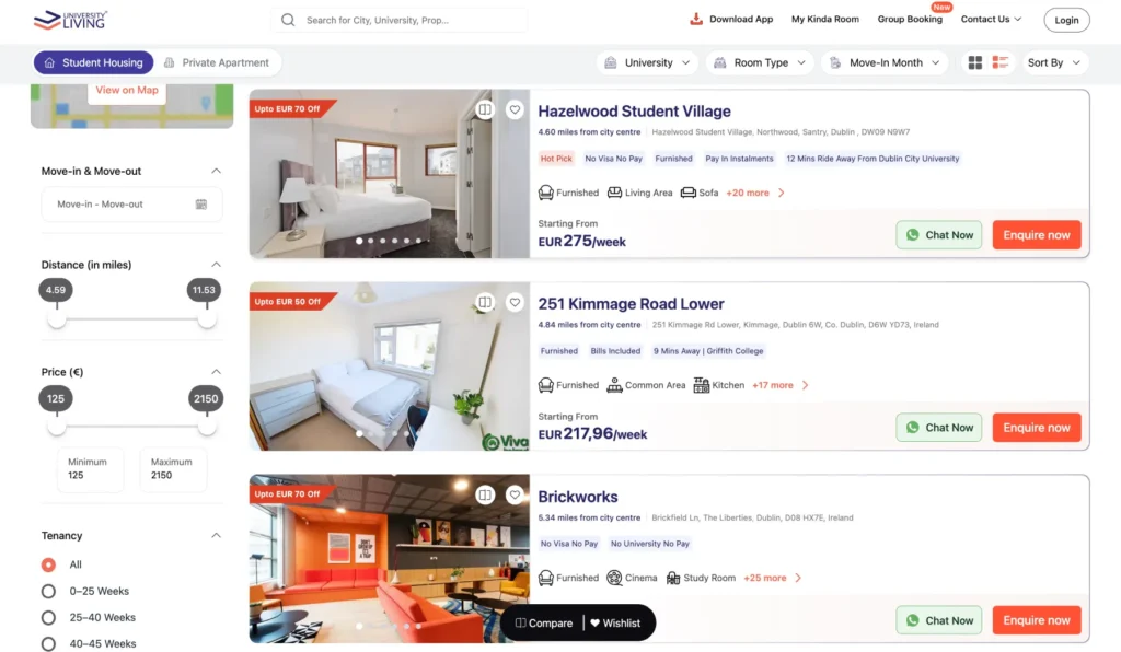 Alojamiento en Irlanda - University Living